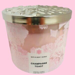 Bath & Body Works Champagne Toast 3 Wick Candle 14.5 Oz Decorative Lid